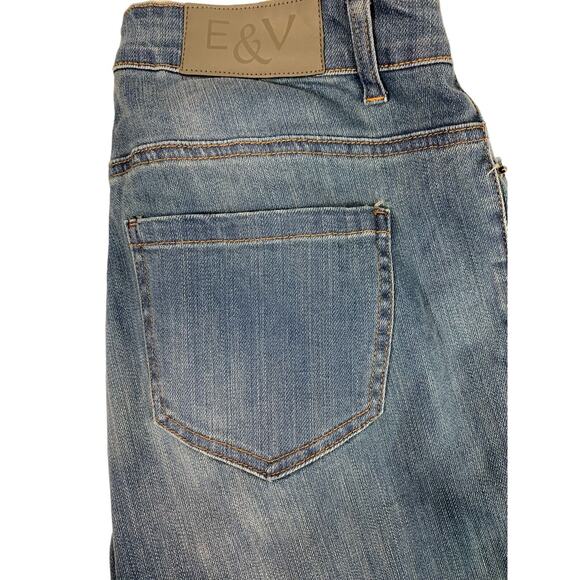 Elliott & Vine Jeans Womens Size 10 Straight Raw Hem Medium Wash Denim Stretch - Picture 9 of 9